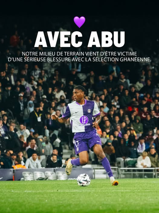 Toulouse FC offers support following Abu Francis’s leg break during Ghana’s loss to Japan Toulouse FC offers support following Abu Francis’s leg break during Ghana’s loss to Japan