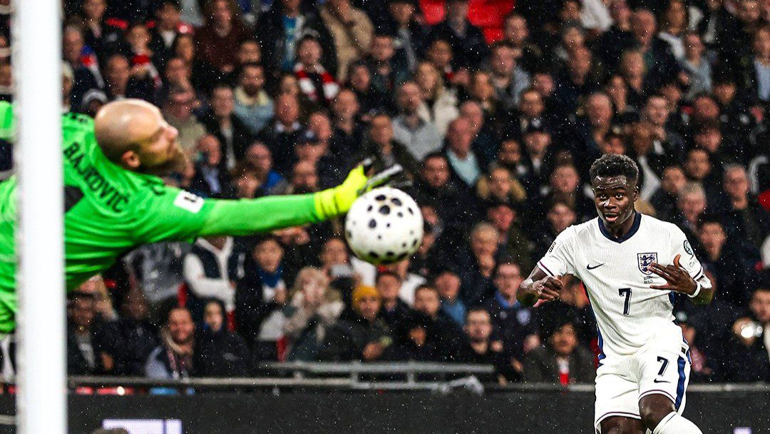 English-Nigerian winger Bukayo Saka hails 'beautiful goal' in Three Lions win over Serbia