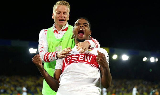  4633933 414333617   French Togolese defender Lorenz Assignon scores to propel Stuttgart to hammer Maccabi Tel Aviv 4 1   AfricaSoccercom