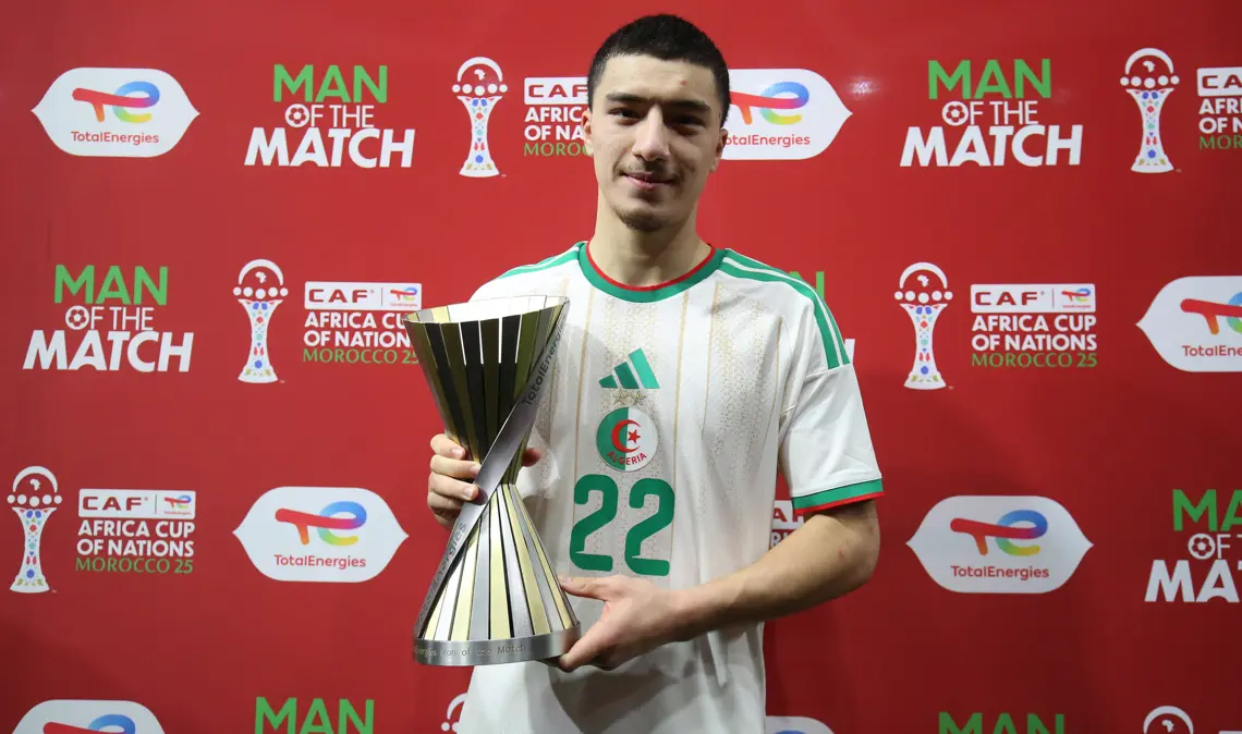 b25l2wm0147 AfricaSoccercom b25l2wm0147 AFCON 2025 Ibrahim Maza named Man of the Match in Algeria win over Burkina Faso AfricaSoccercom