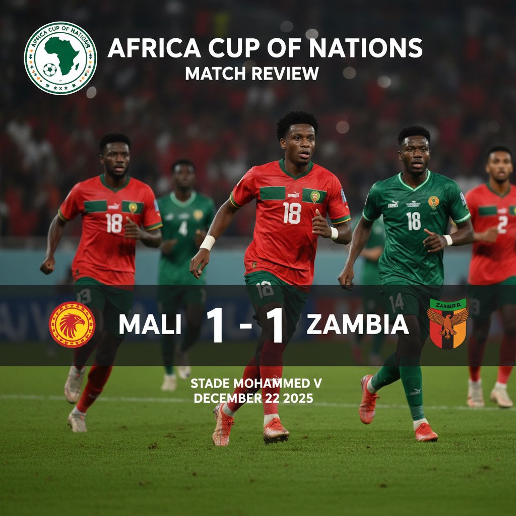  eng 1347240 review   Mali vs Zambia Ends in 1 1 Draw in 2025 Africa Cup of Nations Clash   AfricaSoccercom
