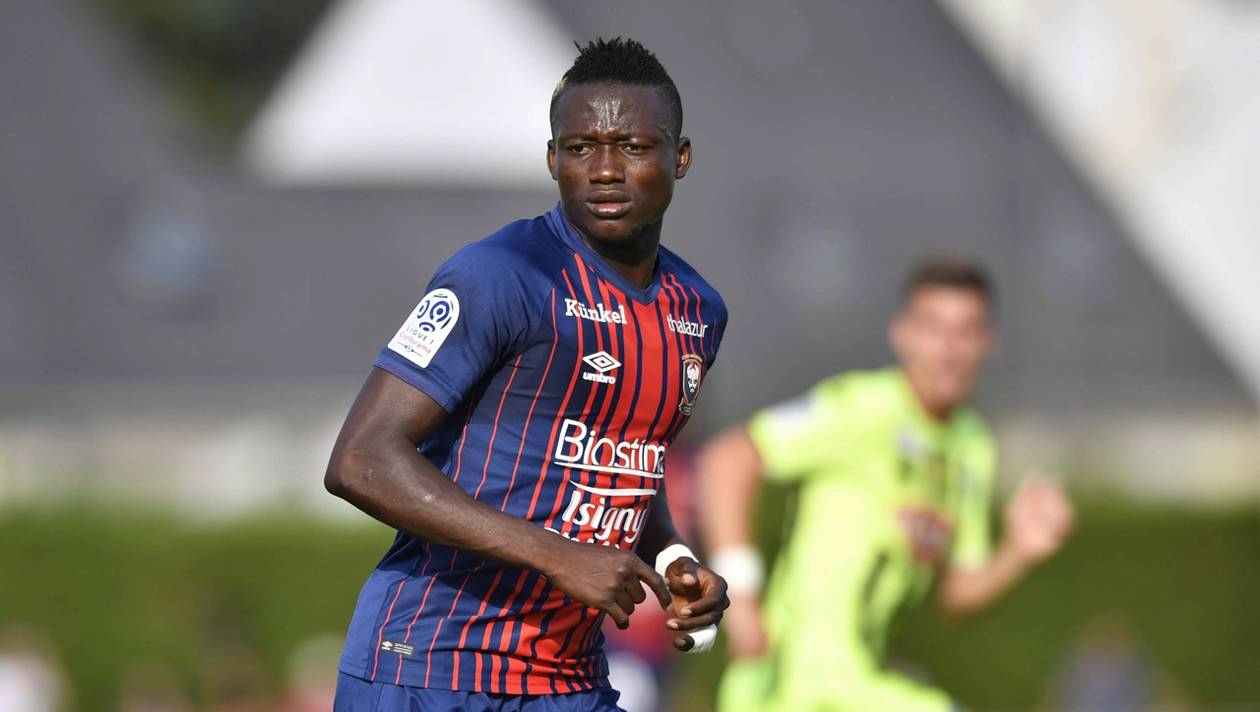  Casimir Ninga   Ligue 1  Caen With Casimir Ninga and Aly Ndom against Monaco   AfricaSoccercom