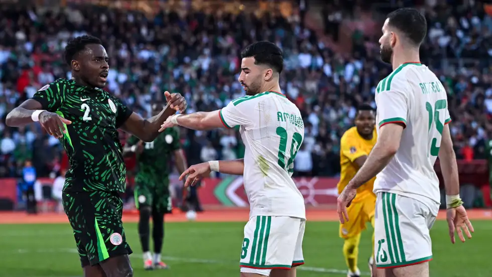 Nigeria vs Algeria AfricaSoccercom Nigeria vs Algeria AFCON 2025 Ugly clashes erupt between Algeria and Nigeria after fiery quarterfinal AfricaSoccercom