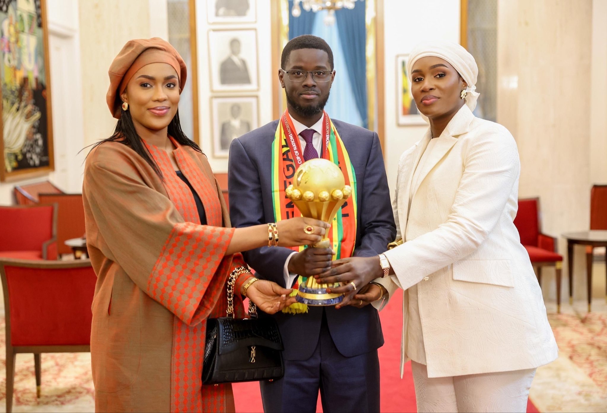 IMG 1930 AfricaSoccercom IMG 1930 Images of Senegal president and two wives with AFCON trophy ignite internet reactions AfricaSoccercom
