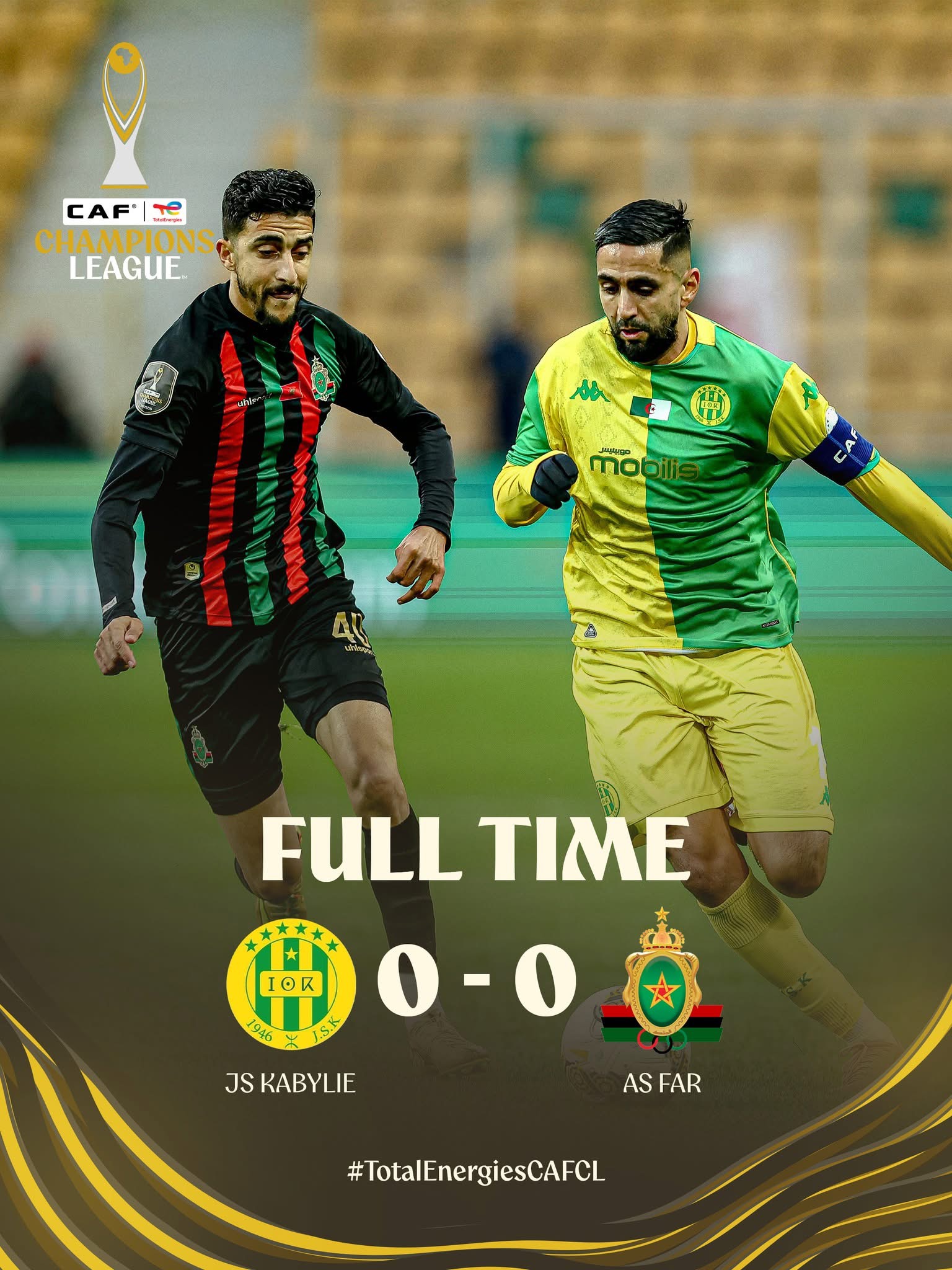 JS Kabylie and AS FAR share spoils in cagey CAF Champions League stalemate