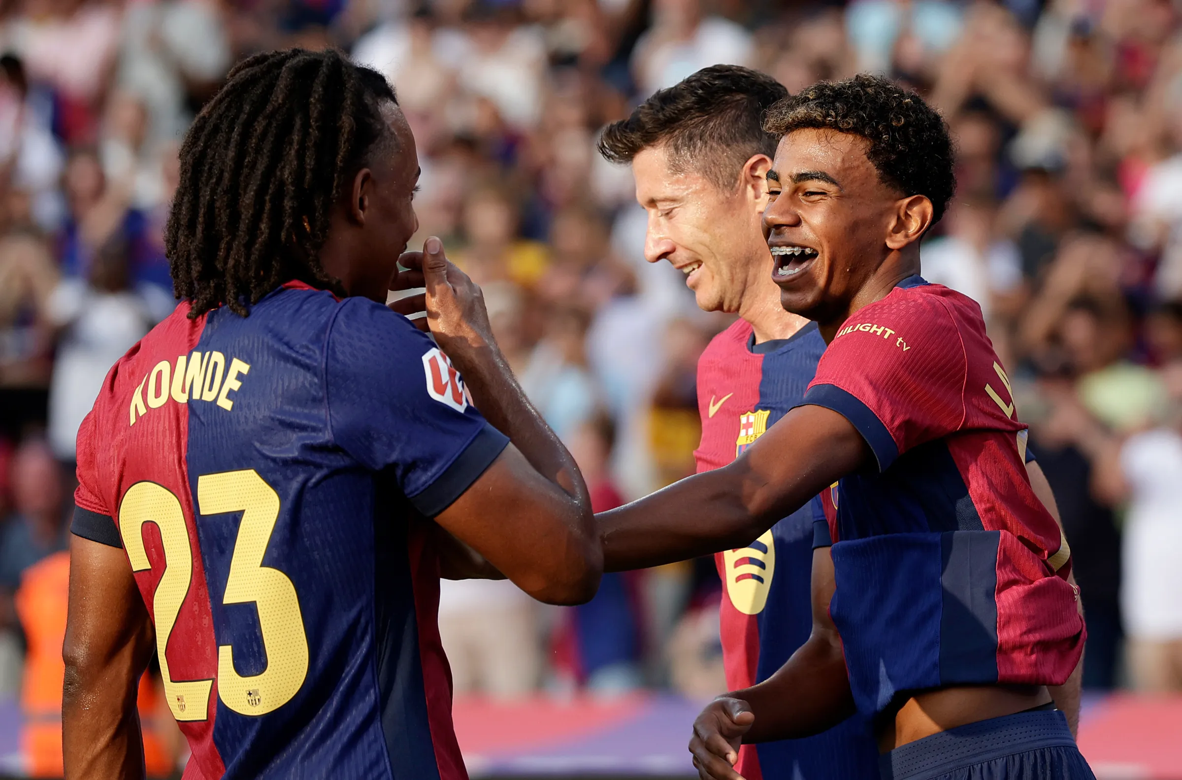 Kounde Yamal AfricaSoccercom Kounde Yamal Kounde Yamal connection drives Barcelonas offensive masterclass vs Copenhagen AfricaSoccercom