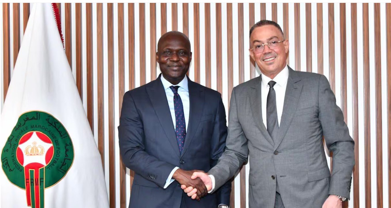 Fouzi Lekjaa and Abdoulaye Fall right the FA President of Senegal AfricaSoccercom Fouzi Lekjaa and Abdoulaye Fall right the FA President of Senegal Fouzi Lekjaa and Abdoulaye Fall right the FA President of Senegal Senegal FA President launches extraordinary attack on CAF and Morocco over chaotic AFCON final AfricaSoccercom