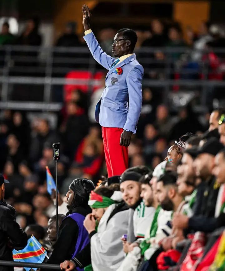 Michel Nkuka Mboladinga AfricaSoccercom Michel Nkuka Mboladinga AFCON 2025 Algerian player criticised for mocking DR Congo statue fan VIDEO AfricaSoccercom