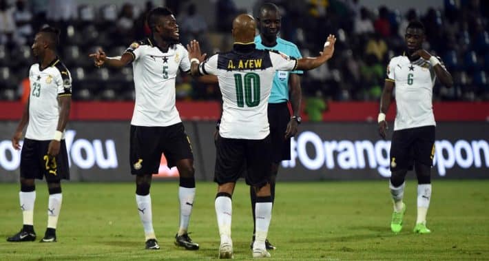  ghana 710x379   CAN 2019 Gyan on the bench Wakaso Ayew Mounié starters   AfricaSoccercom