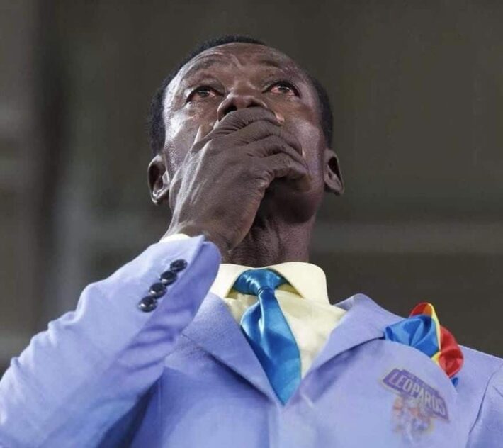  lumumba 710x632   DR Congo super fan Lumumba breaks down in tears after defeat to Algeria   AfricaSoccercom