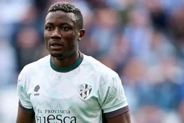 Cameroonian forward Patrick Soko struggling at UD Almería