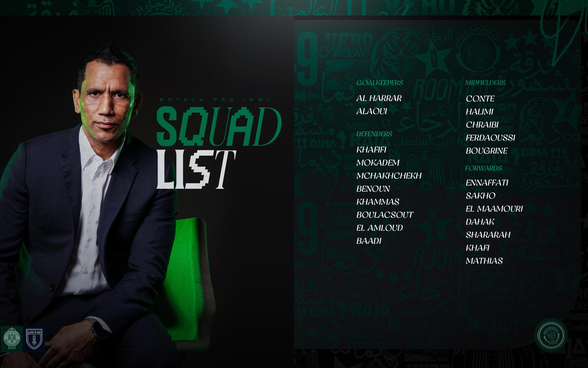 632333921 1491878198963307 1306812608541612779 n AfricaSoccercom 632333921 1491878198963307 1306812608541612779 n Botola Pro 1 Key absences and returns in Raja Casablanca squad ahead of Yaacoub El Mansour clash AfricaSoccercom