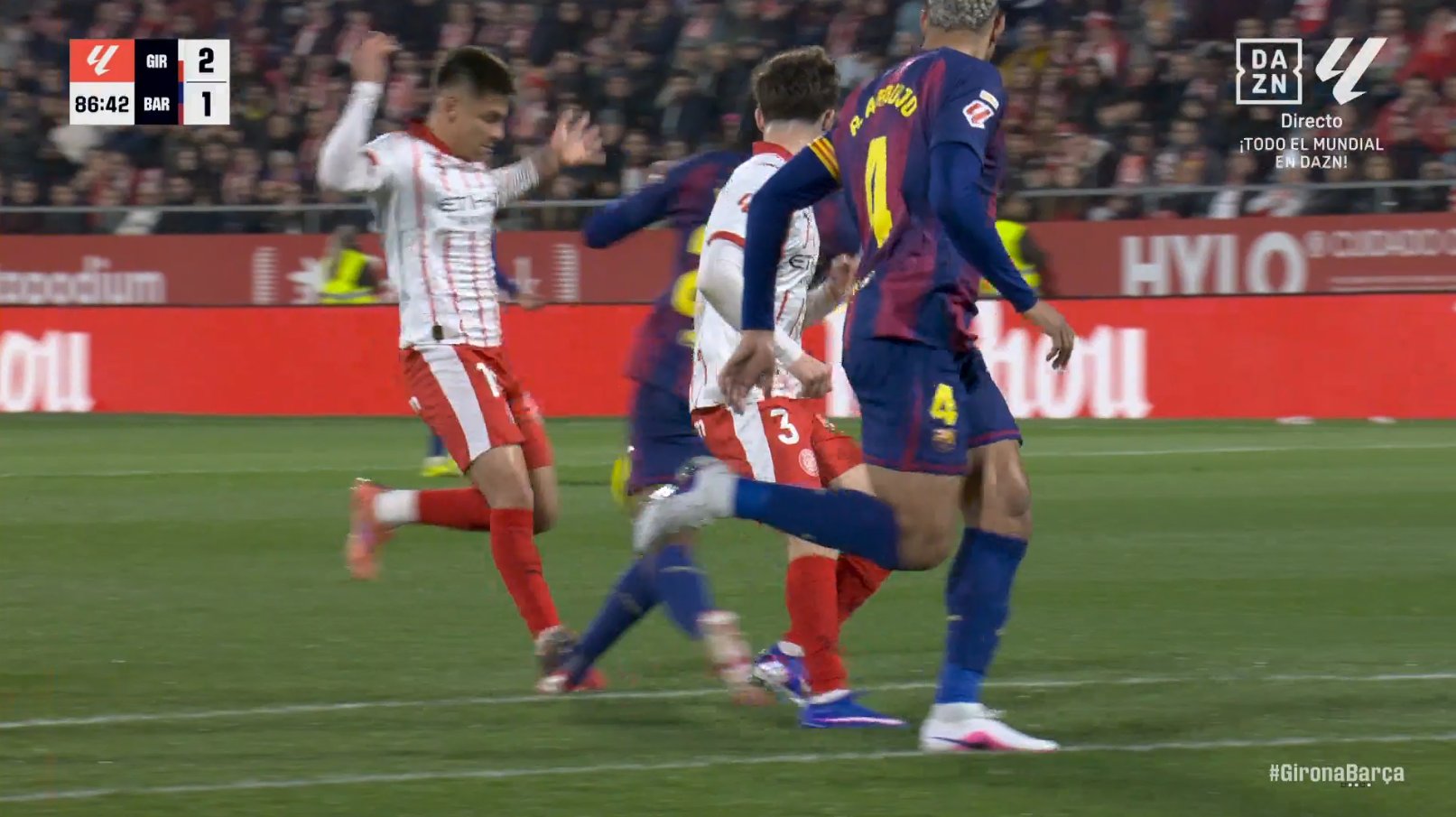  Echeverri Jule Kounde   Echeverri admits he fouled French Beninese Jules Kounde in the lead up to Gironas winner vs Barcelona   AfricaSoccercom