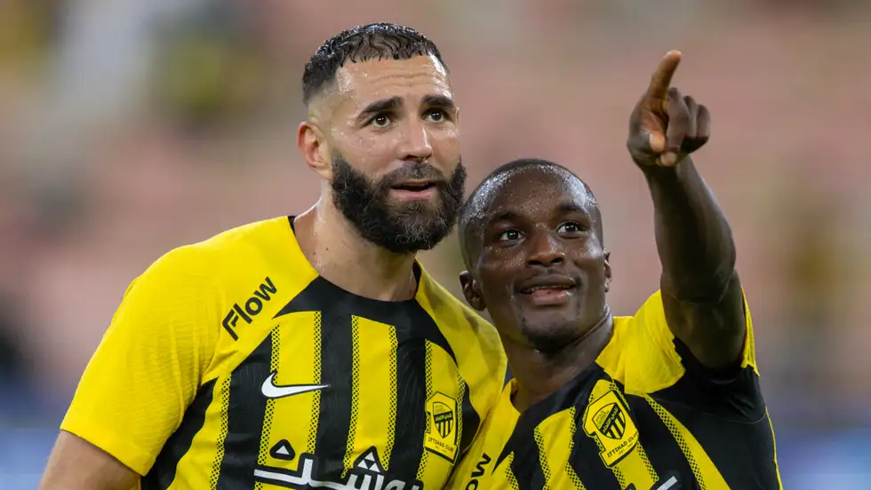 GettyImages 2168302717jpg   Moussa Diaby shrugs off Benzema talk as Al Ittihad cruise past Al Gharafa   AfricaSoccercom