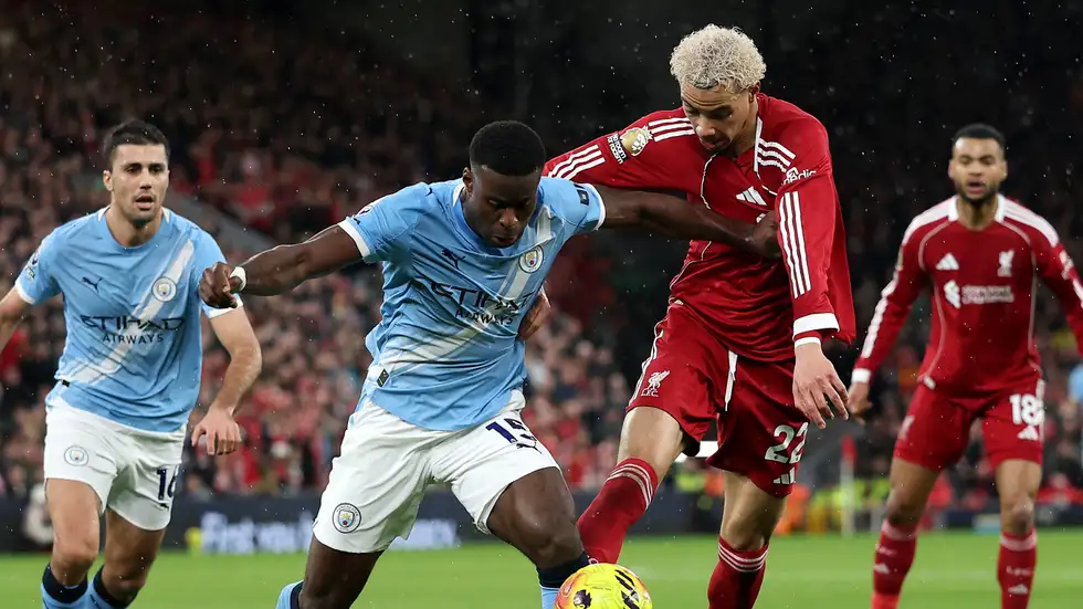  GettyImages 2260545885jpg   English Ivorian defender Marc Guehi named MoTM for Manchester Citys 2 1 win against Liverpool despite boos   AfricaSoccercom