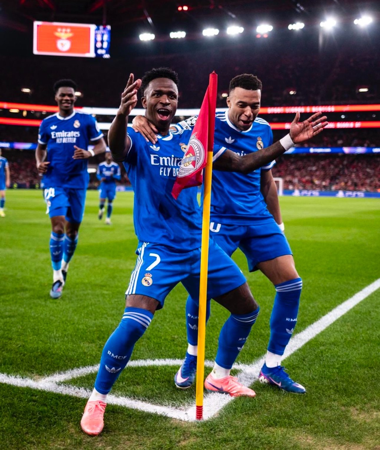 HBZTqLmXIAA5Fyg AfricaSoccercom HBZTqLmXIAA5Fyg Dance and never stop Mbappe stands by Vinicius after racist Incident in Benfica win AfricaSoccercom