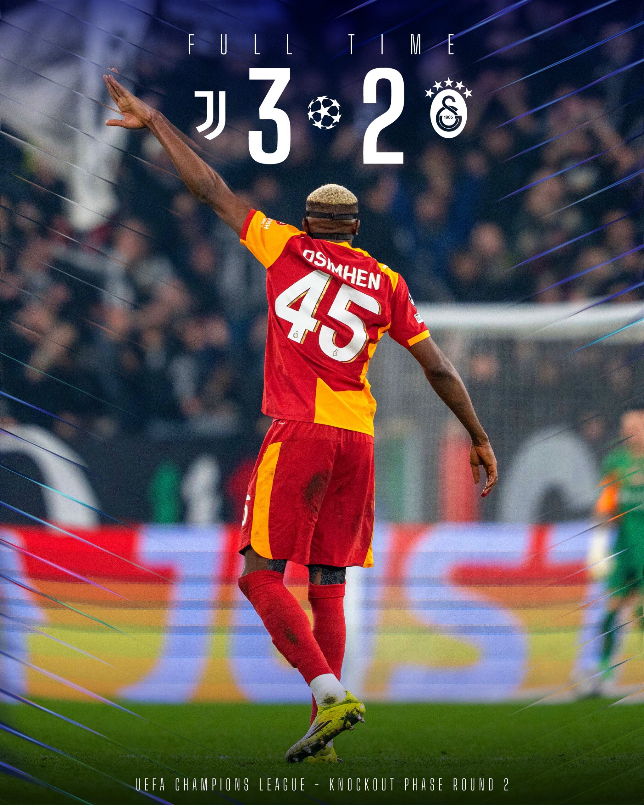 Victor Osimhen scores in extra time to power Galatasaray into UEFA Champions League Round of 16