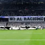 A banner saying 'no to racism' in Spanish was displayed before kick off at Real Madrid