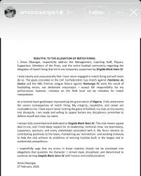 CAF Confederation Cup: Amas Obasogie denies match-fixing allegations after Singida Black Stars suspension CAF Confederation Cup: Amas Obasogie denies match-fixing allegations after Singida Black Stars suspension