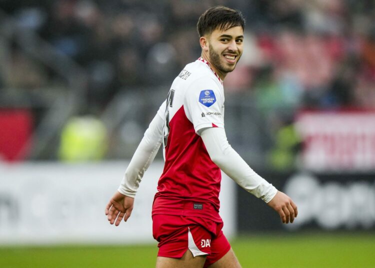  UTRECHT   Souffian El Karouani of FC Utrecht during the Dutch Eredivisie match between FC Utrecht and Go Ahead Eagles at stadium Galgenwaard on Dec 15 2024 in Utrecht Netherlands ANP TOBIAS KLEUVER   Saudi side Al Qadsiah agree deal to sign Morocco defender Soufiane El Karouani from FC Utrecht   AfricaSoccercom