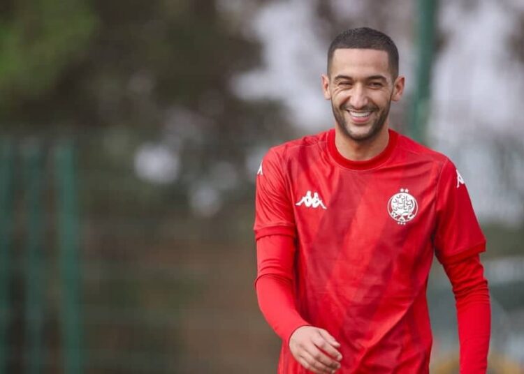  ziyech wydad 750x536   Wydad coach Amine Benhachem reveals Hakim Ziyechs leadership role in CAF Confederation Cup campaign   AfricaSoccercom