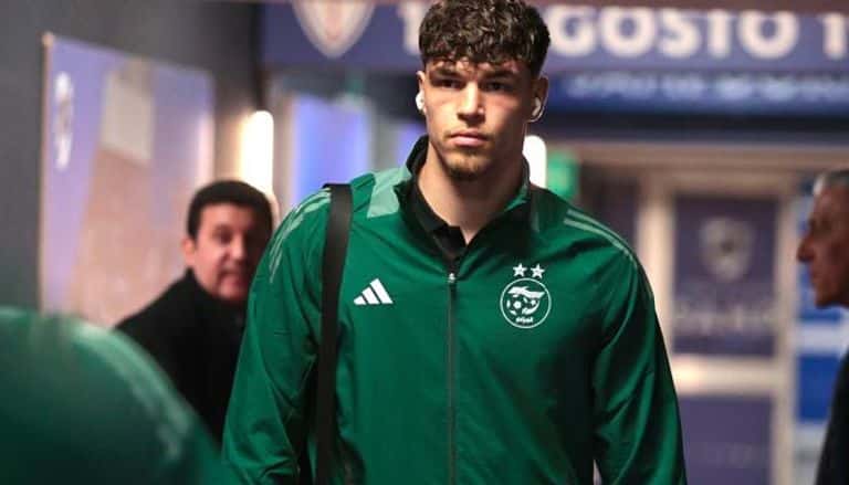 Melvin Mastil making his debut for Algeria during an international match