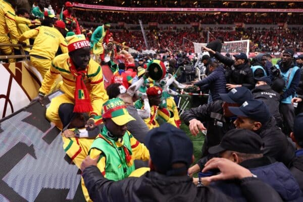 Senegal football fans during AFCON match prior to arrests
