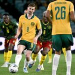 Cameroon national team players during FIFA Series 2026 match against Australia