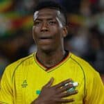 Teenage Hadebe during Zimbabwe national team