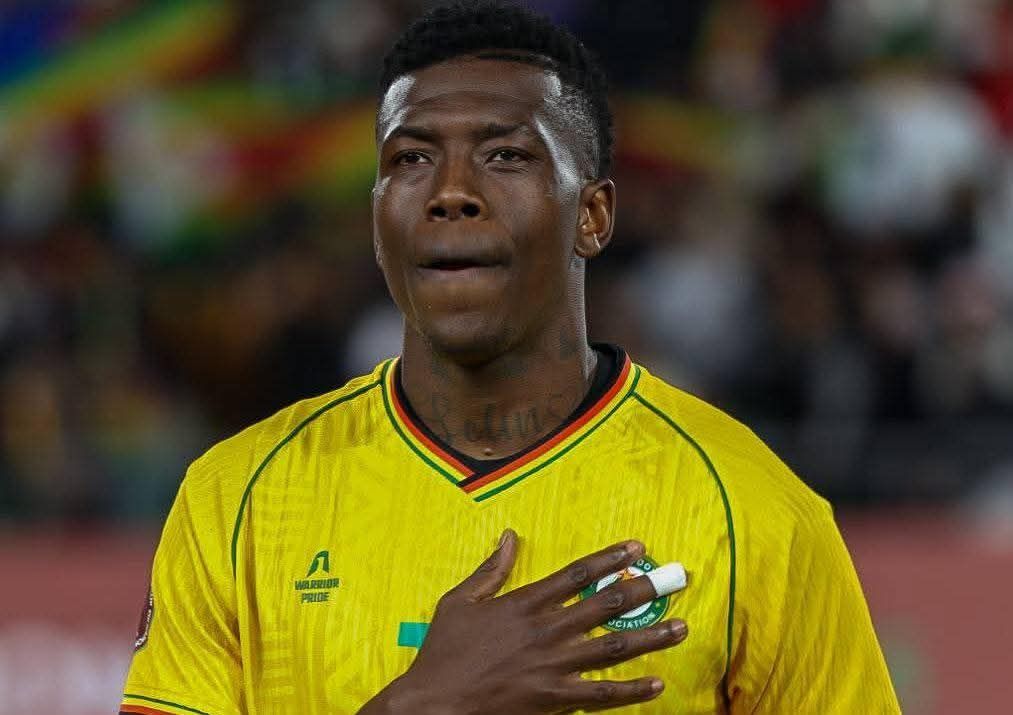 Teenage Hadebe during Zimbabwe national team