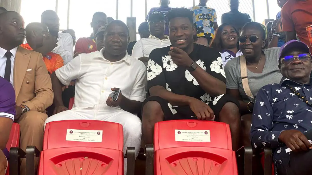 Cameroon goalkeeper Andre Onana watches league match in Yaoundé