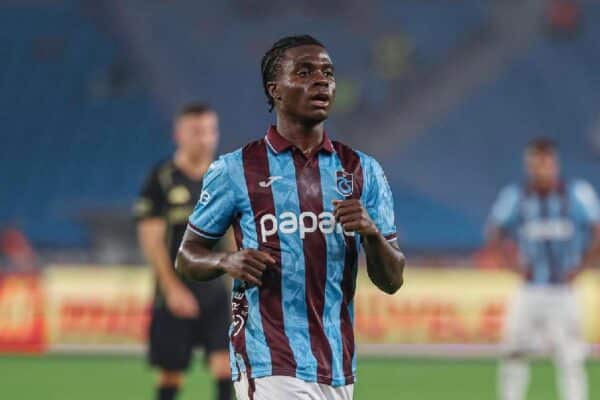 Christ Inao Oulaï in action for Trabzonspor during a competitive match