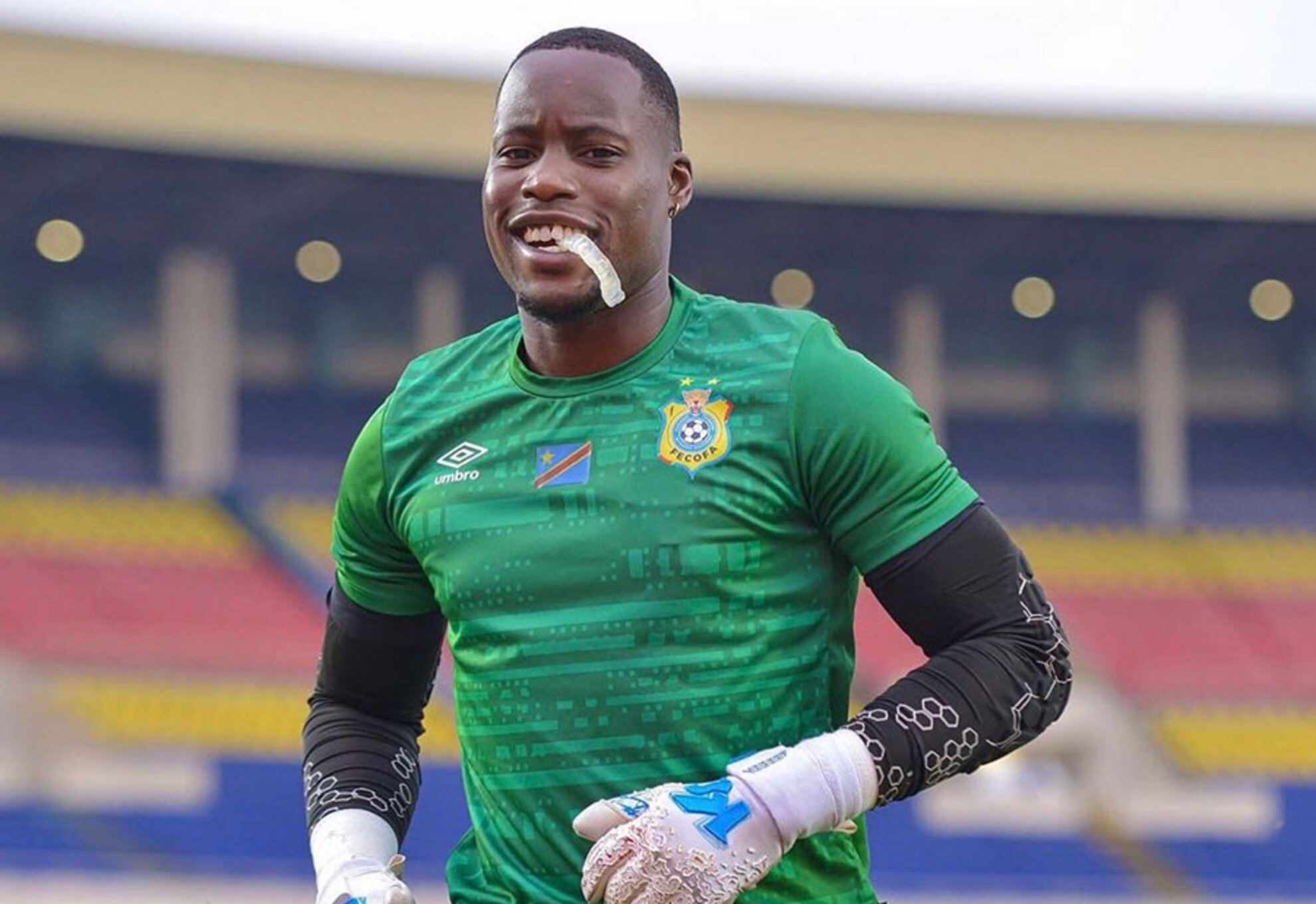 DR Congo Goalkeeper Lionel Mpasi smiling