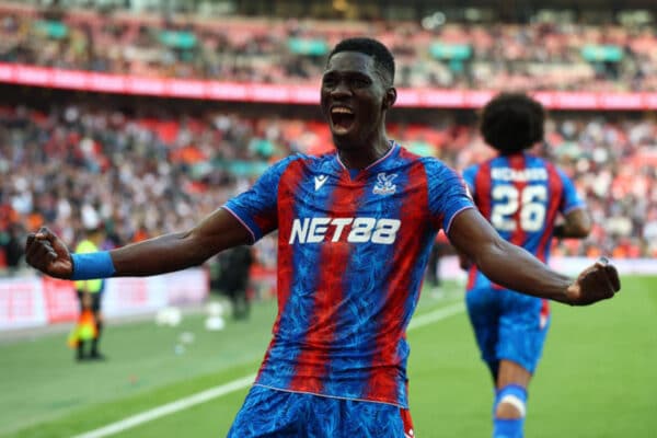 Crystal Palace forward Ismaila Sarr celebrating a goal