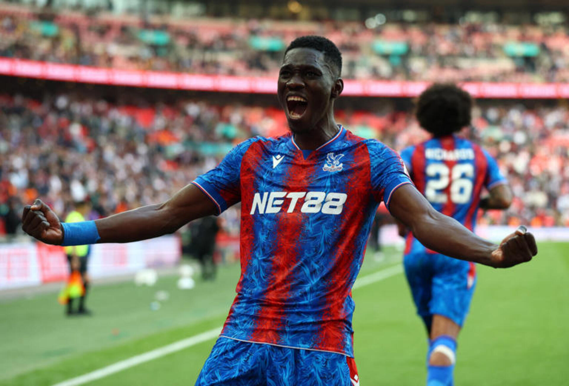 Crystal Palace forward Ismaila Sarr celebrating a goal