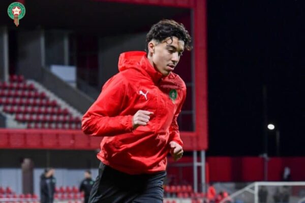 Rayane Bounida training with Morocco national team after first call-up
