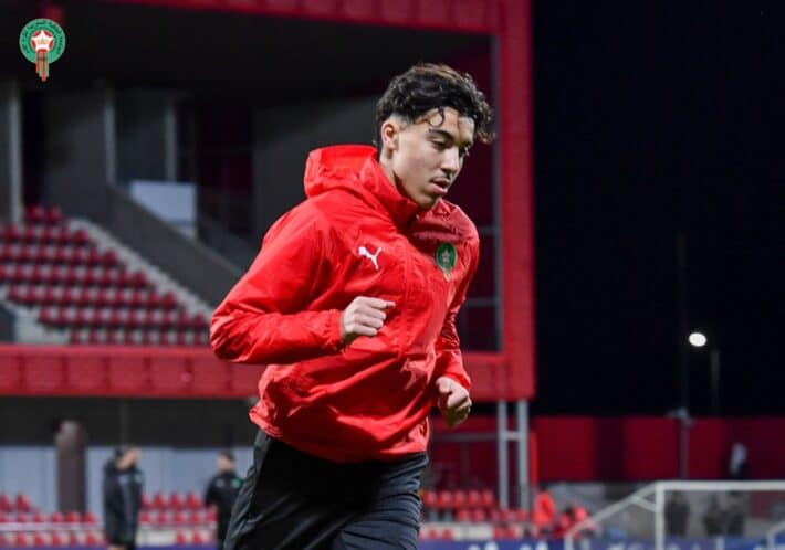 Rayane Bounida training with Morocco national team after first call-up