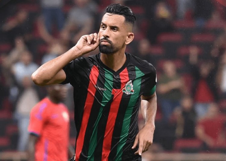 AS FAR players celebrate captain Rabie Hrimat after receiving debut Morocco call-up