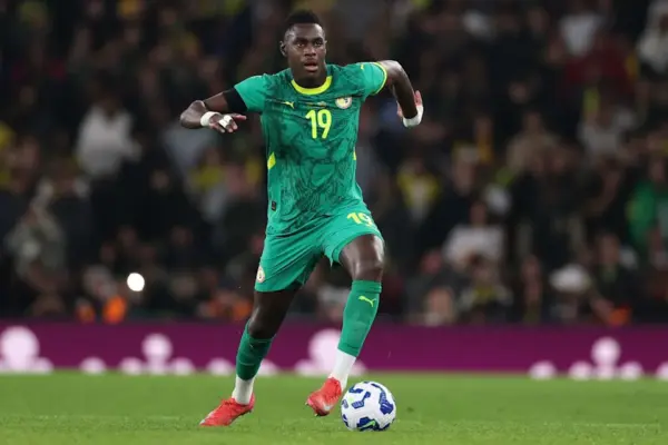 Moussa Niakhaté in action for Senegal during an international match