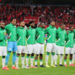 Namibia and Comoros players competing during an international football match