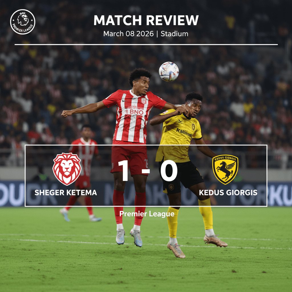 Sheger Ketema vs Kedus Giorgis 1:0, 2026-03-08, Ethiopia Premier League – Match Result, Goal Scorers, Key Moments and Statistics