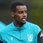 Alexander Isak training with Liverpool squad