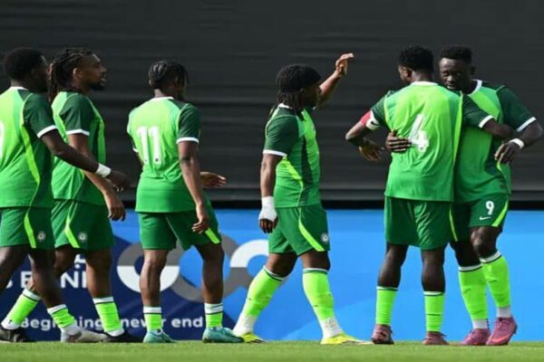 Nigeria players celebrating goals