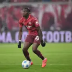 Castello Lukeba in action for RB Leipzig during a Bundesliga match