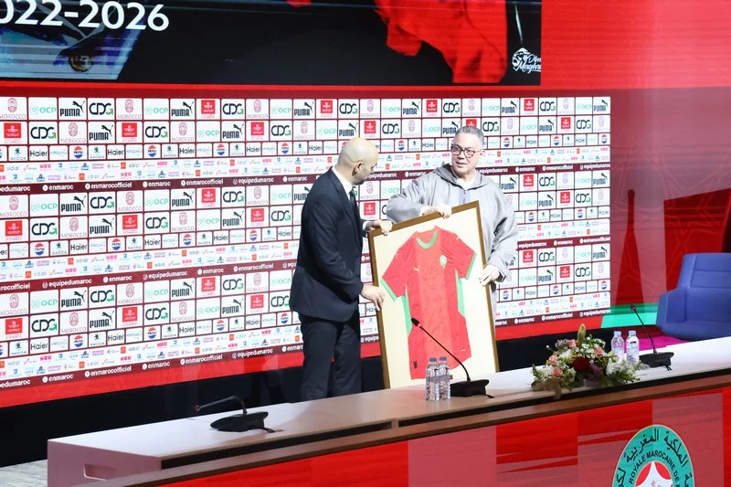 Moroccan FA president Fouzi Lekjaa pays tribute to Walid Regragui after departure