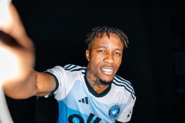 Wilfried Zaha in action during an MLS match for Charlotte FC