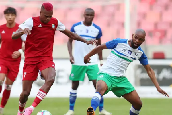 Lesotho players celebrating comeback win over Seychelles in AFCON qualifiers