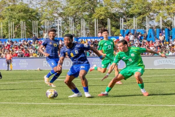 Tanzania players celebrating during 6-0 win over Macau
