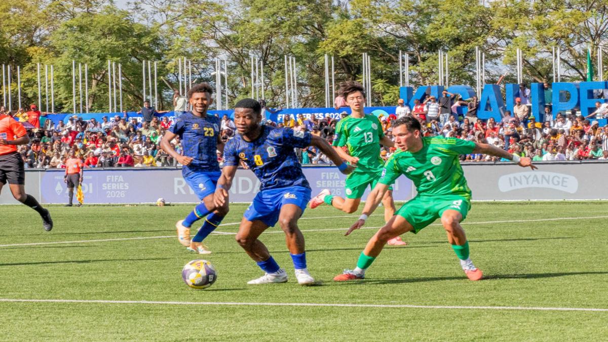 Tanzania players celebrating during 6-0 win over Macau