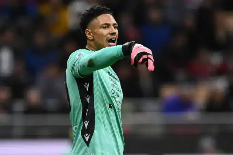 Maduka Okoye in goal for Udinese